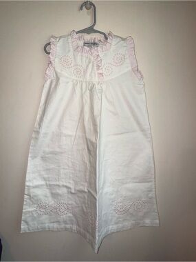 Sweet Dreams White Nightgown with Light Pink Trim